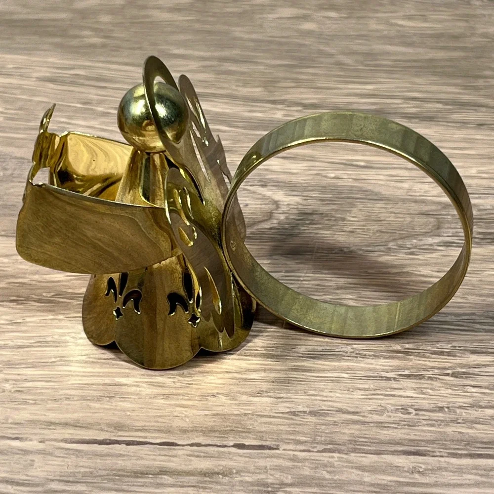 Brass Angel Napkin Rings Gold Christmas Holiday Decor Vintage Set of 3